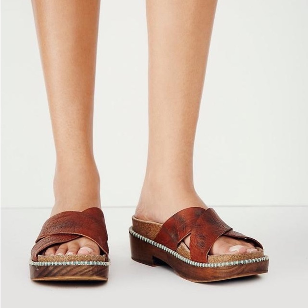 Free People Brickell Sandals in brown leather